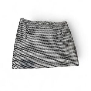 LOFT Black and White Patterned Mini Skirt